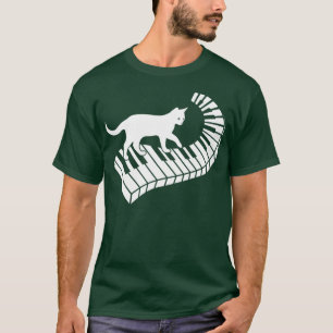 T-shirt Piano Cat Funny Piano Player Musicien Clavier Pia