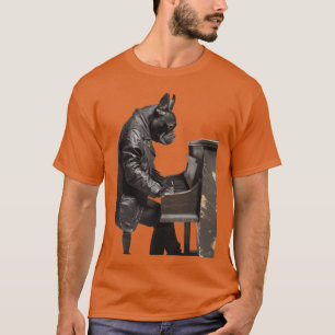T-shirt Piano Dog amis drôle