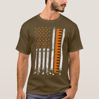 T-shirt Piano Drapeau musicien Pianiste professeur de musi