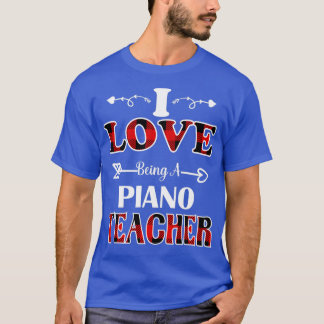 T-shirt Piano Enseignant pianiste valentines jour