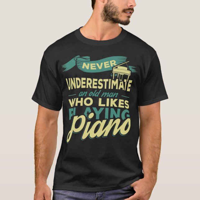 T-shirt Piano Grandpa ferme animal spirituel (Devant)