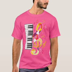 T-shirt Piano Music Note Piano Keys Pianist Clavier Playe