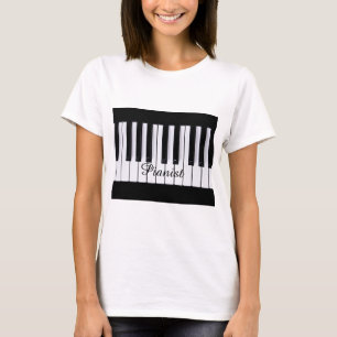 T-shirt Piano noir et blanc de clés
