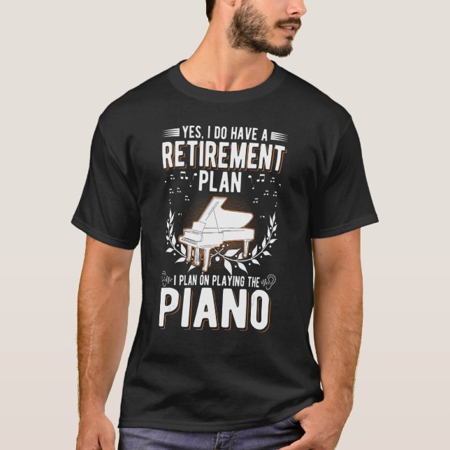 T-shirt Piano Old Man Piano Player Grandpa Pianist (Devant)