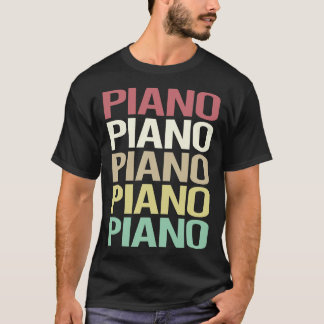 T-shirt Piano Pianiste Texte Coloré