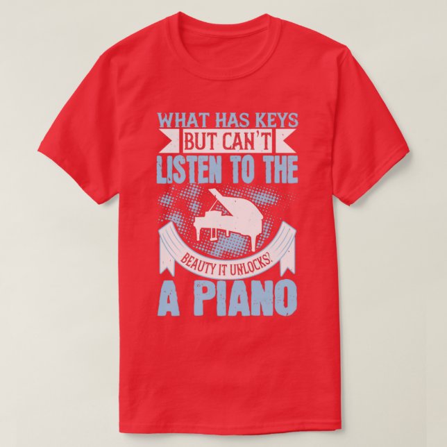 T-shirt Piano Piano Cant Écouter Sa Beauté (Design devant)