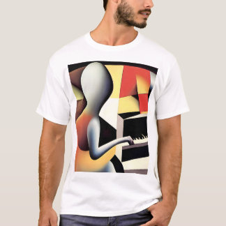 T-shirt Piano Player - Art aérographe