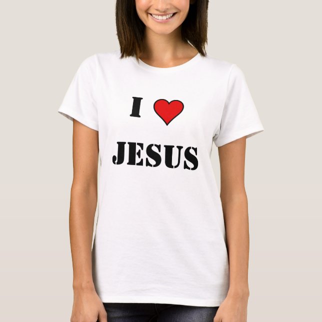 T-shirt PIC de coeur, I, JÉSUS (Devant)
