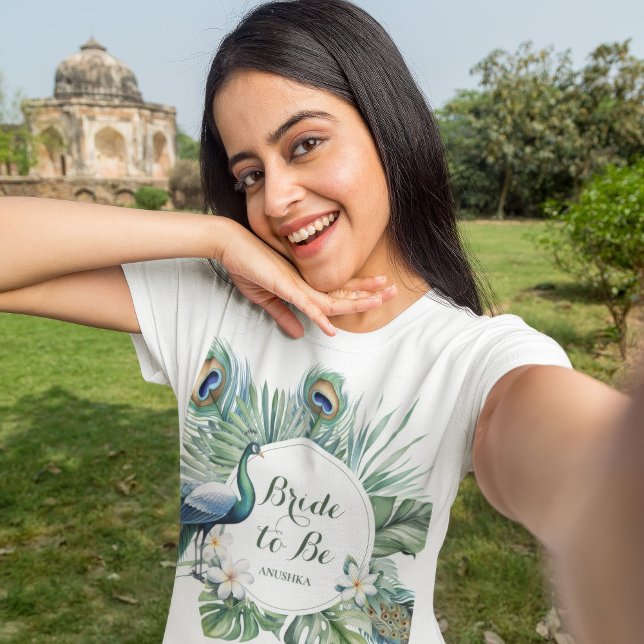 T-shirt Pic Indien Tropical Mariée Mariage Florale À Être (Créateur téléchargé)