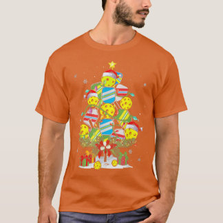 T-shirt Pickball Christmas Tree Père Noël X mas Lumières