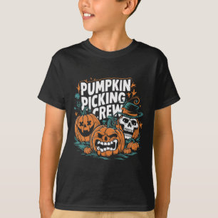 T-shirt Picking Crew Funny Citrouille Patch Costume d'Hall