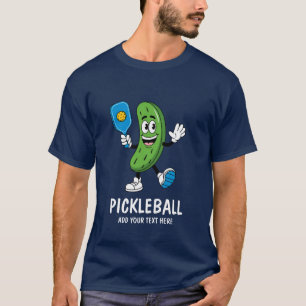 T-shirt Pickle Personnalisé Mignon Jouant au Pickleball Dr