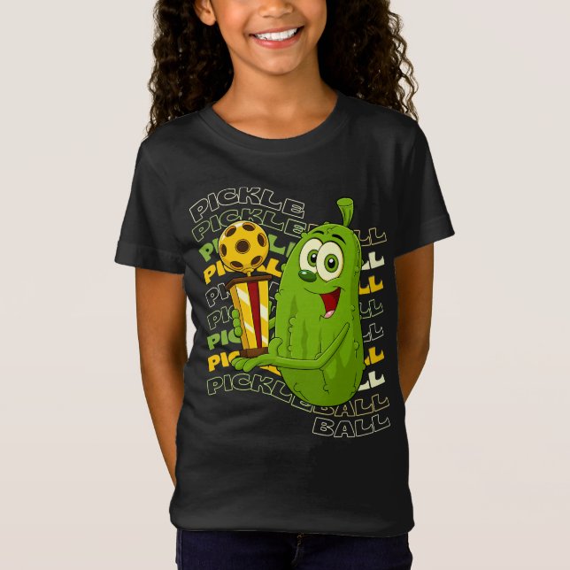 T-Shirt Pickle Power ! Enfants mignonnes de Pickleball (Devant)