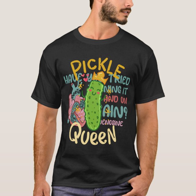 T-shirt Pickle Queen Vegan Funny Concomber Vegetable (Devant)