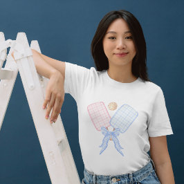 T-shirt Pickleball bleu rose Bleu coquette