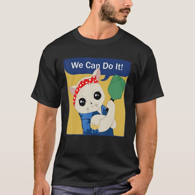 T-shirt Pickleball Cat Lady On Peut Le Faire Jouer Pickleb (Devant)