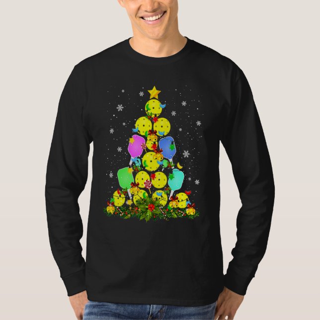 T-shirt Pickleball Christmas Tree Santa Pickleball X Mas L (Devant)