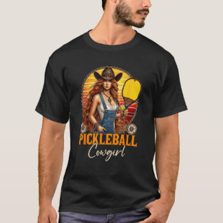T-shirt Pickleball Cowgirl Western Girl Funny Pickleball P