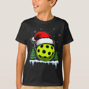T-shirt pickleball de Noël chapeau de santa drôle
