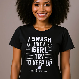 T-shirt Pickleball Drôle Dire Fille Cadeau Personnalisé