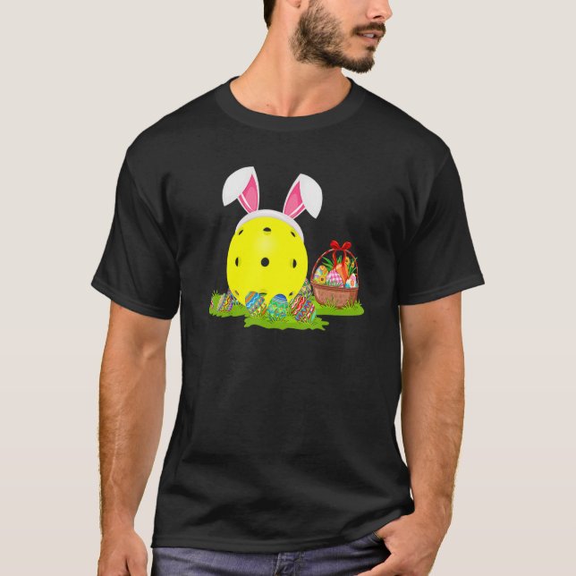 T-shirt Pickleball Eas de chasse aux oeufs de Pâques Bunny (Devant)