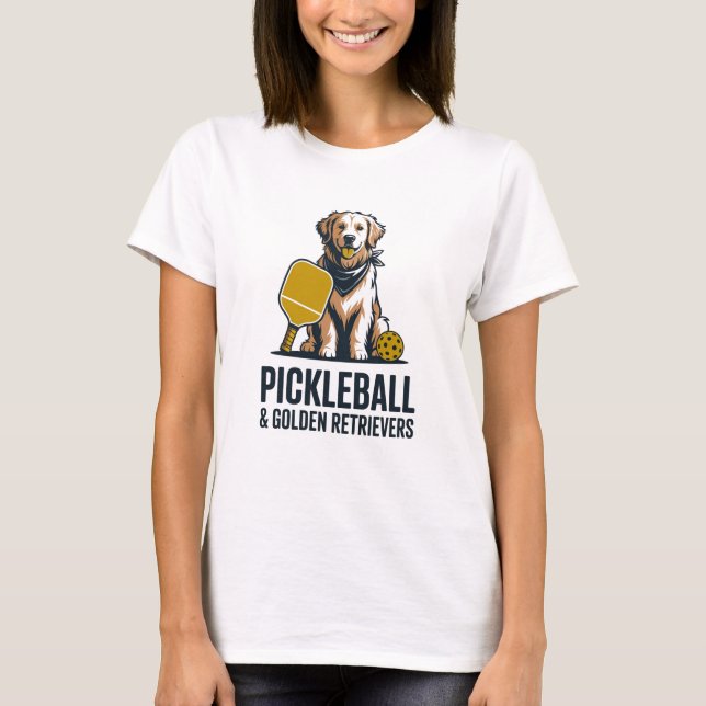 T-shirt Pickleball & Golden Retrievers - Dog Lover (Devant)