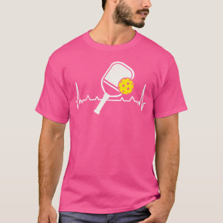 T-shirt Pickleball Heartbeat Racket Paddleball Singles Dou