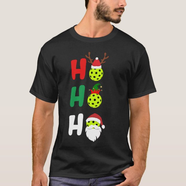 T-shirt Pickleball Ho Ho Ho - Pickleball de Noël (Devant)