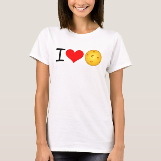 T-shirt Pickleball : I Love Pickleball (Devant)