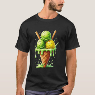 T-shirt Pickleball Ice Cream Cone Aquarelle Drôle Pickleb