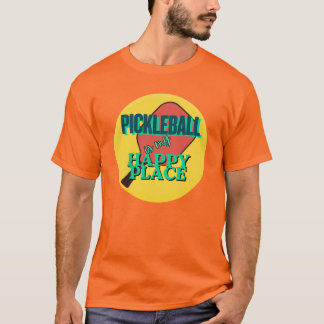 T-shirt Pickleball is my happy place humor 