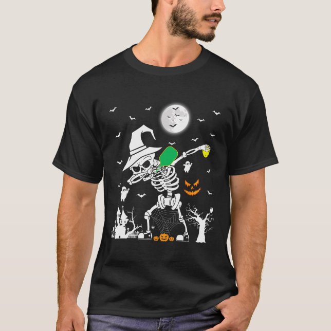 T-shirt Pickleball Lover Drôle Skeleton Dabbing Pickleball (Devant)