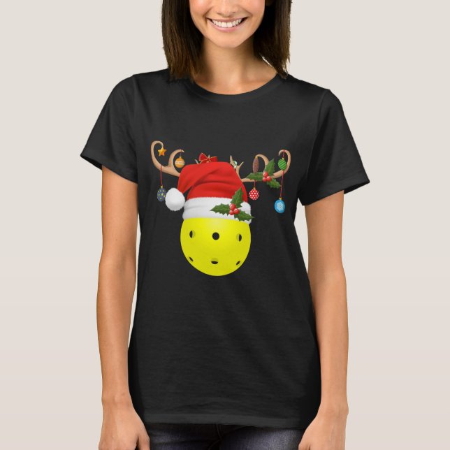 T-shirt Pickleball Noël Rendez-vous de cadeaux Santa Hat P (Devant)