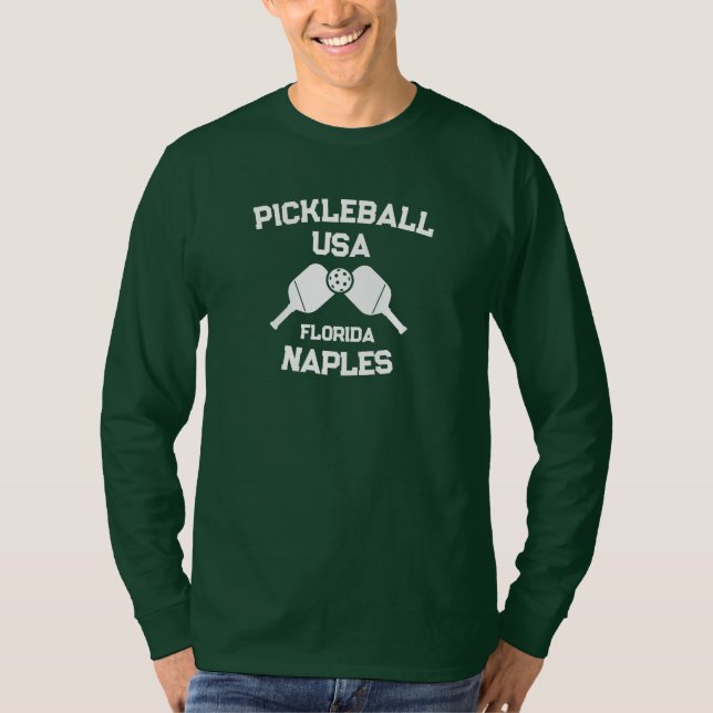 T-shirt Pickleball Paddle Ball Naples Florida USA Custom (Devant)