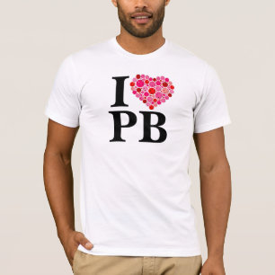 T-shirt Pickleball plein coeur rose et rouge I coeur PB