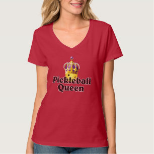 T-shirt Pickleball Queen, Balle Jaune Violet, Couronne Or