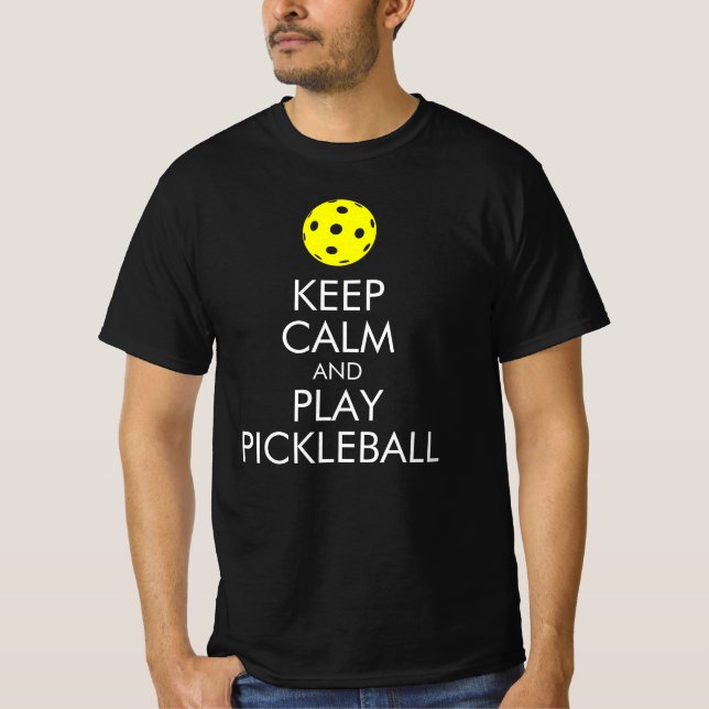 T-shirt Pickleball : Restez calme et jouez au bask (Devant)