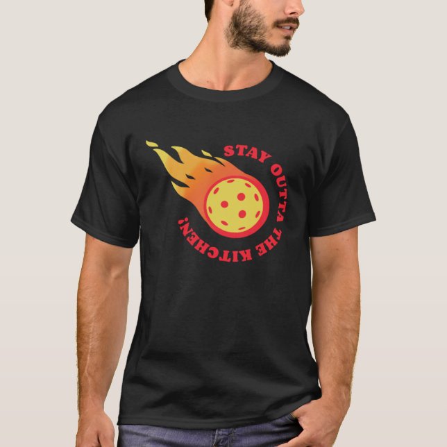 T-shirt Pickleball Restez En Dehors De L'Équipe Cuisine Pi (Devant)