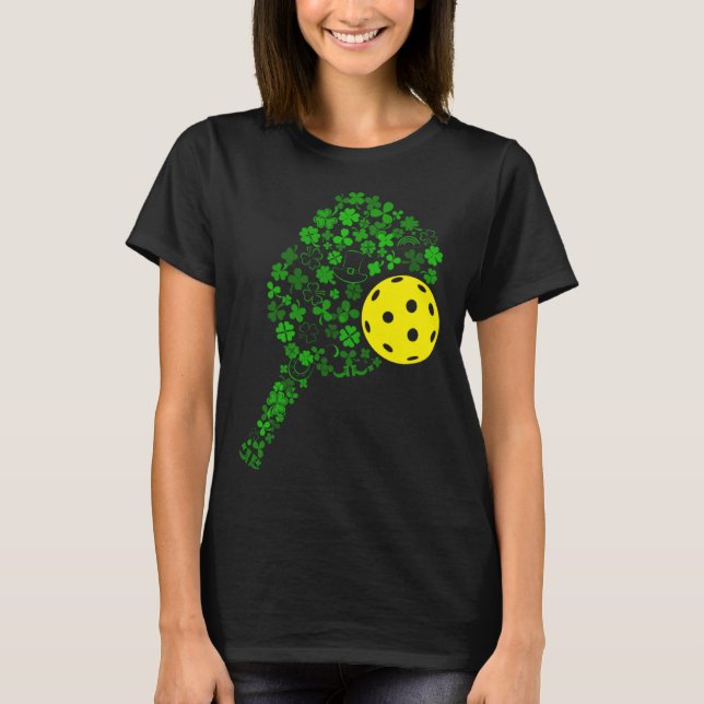 T-shirt Pickleball Shamrock Leaf St Patrick Day Pickleball (Devant)