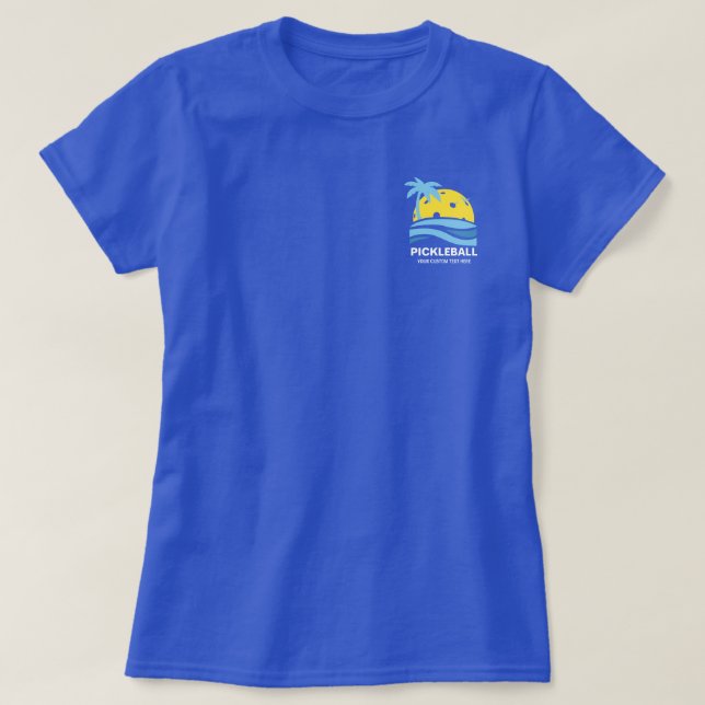 T-shirt Pickleball Tropical Palm Tree Sun Pocket (Design devant)