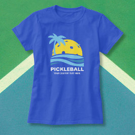 T-shirt Pickleball Tropical Palm Tree Sun Votre texte pers