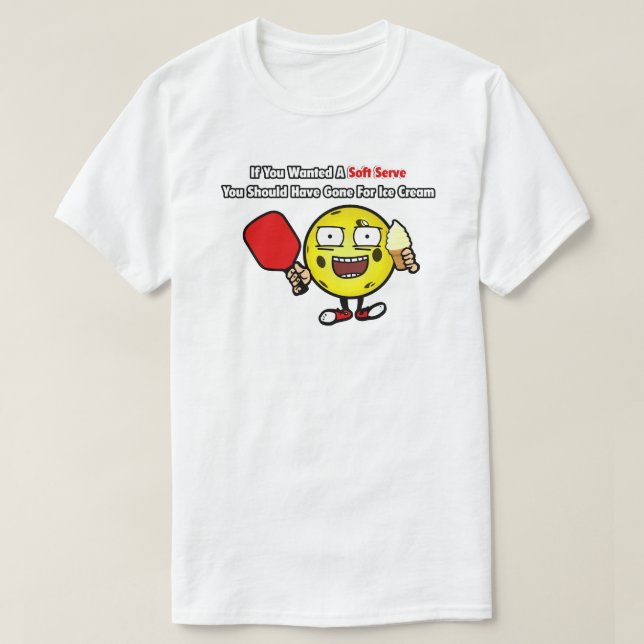 T-shirt Pickleball Vanilla Soft Sert Ball Jaune Drôle (Design devant)