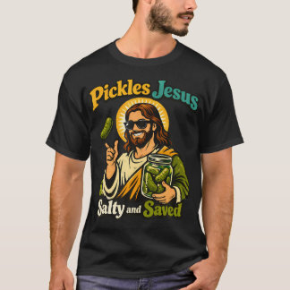 T-shirt Pickles Jesus Salty And Saved Christian Humor Pick