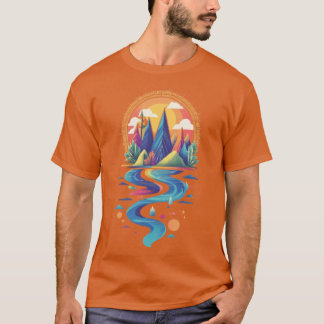 T-shirt Pics Sunlit et rivière Flower