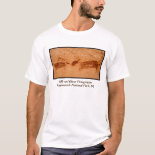 T-shirt Pictographes d'élans et de bison du canyon en fer