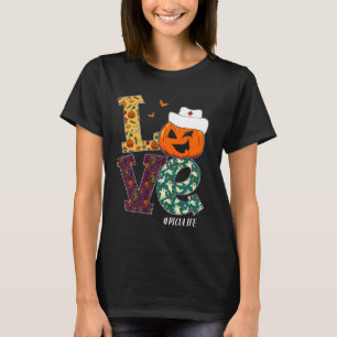 T-shirt PICU Infirmière Halloween Scary Citrouille Amour I