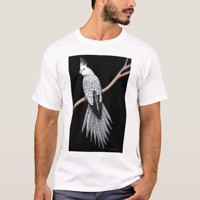 T-shirt pie de perroquet de Cockatiel de perle (Devant)