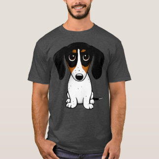 T-shirt Piebald Dachshund mignonne Tan noir et blanc 