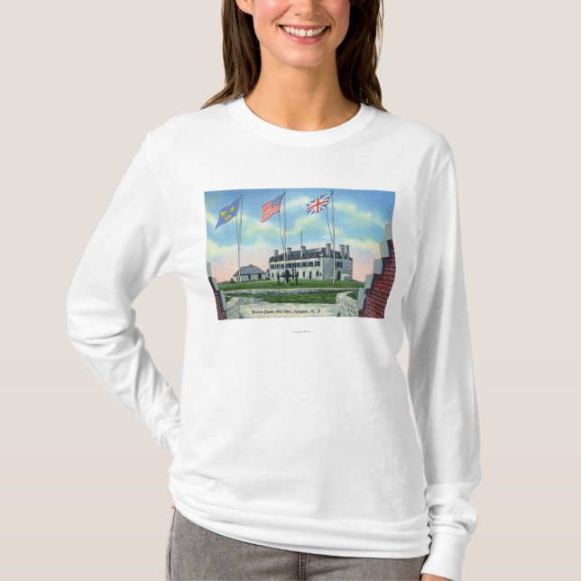 T-shirt Pièce de commandant dans le vieux château français (Devant)