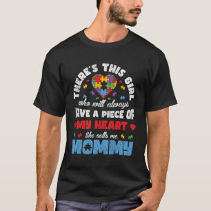 T-shirt Pièce De Mon Coeur Autiste Fille Maman Autisme Awa